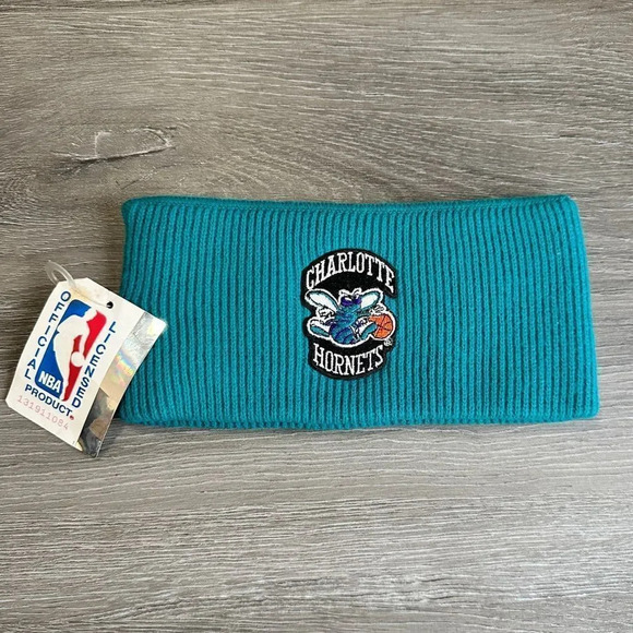 Vintage Charlotte Hornets NBA Head / Ear Warmer NOS NWT Made in USA Deadstock - Picture 2 of 5